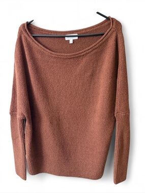 Soft Scoop Neck Sweater in Rusty Red